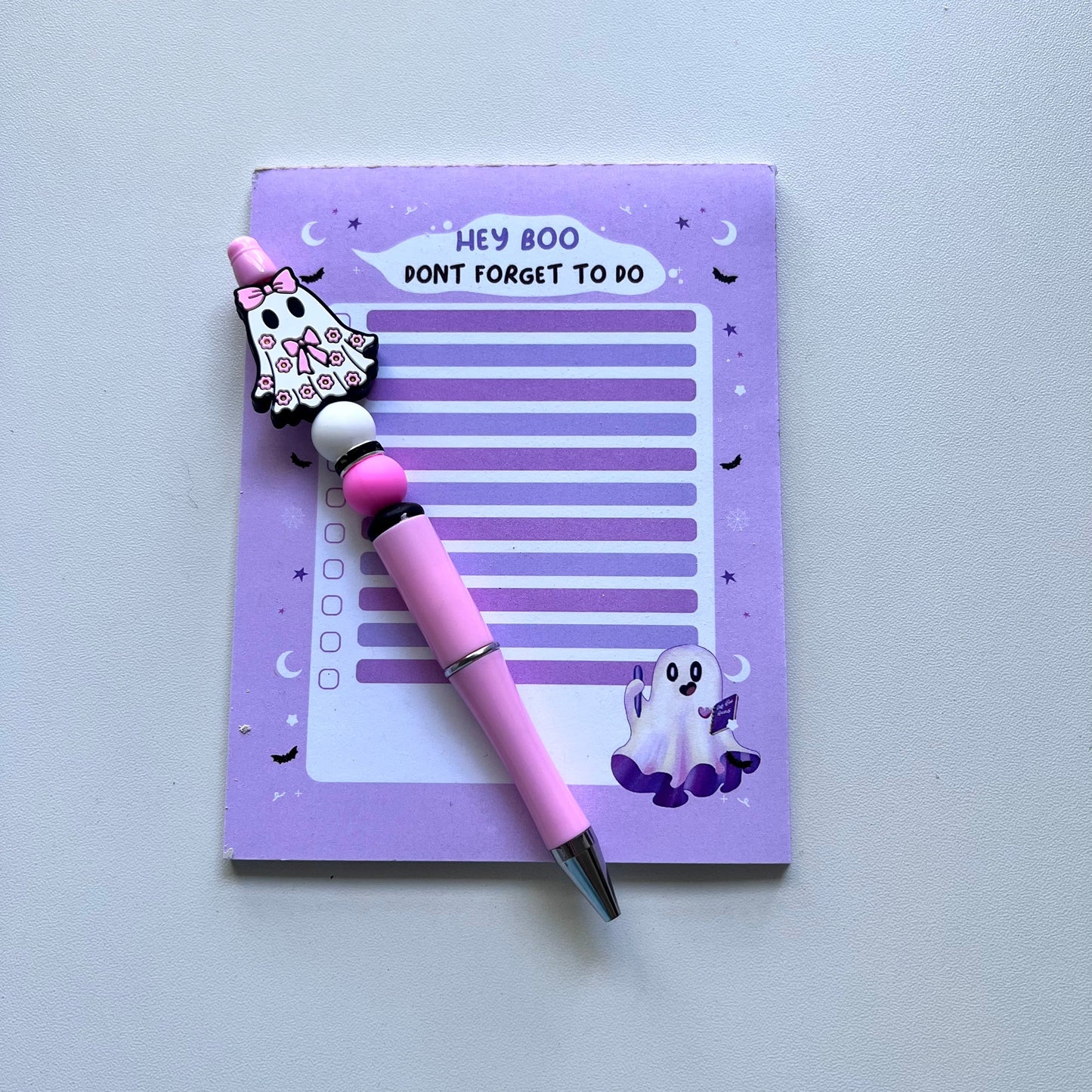 Cute Bow and Flowers Ghost Charm Pen