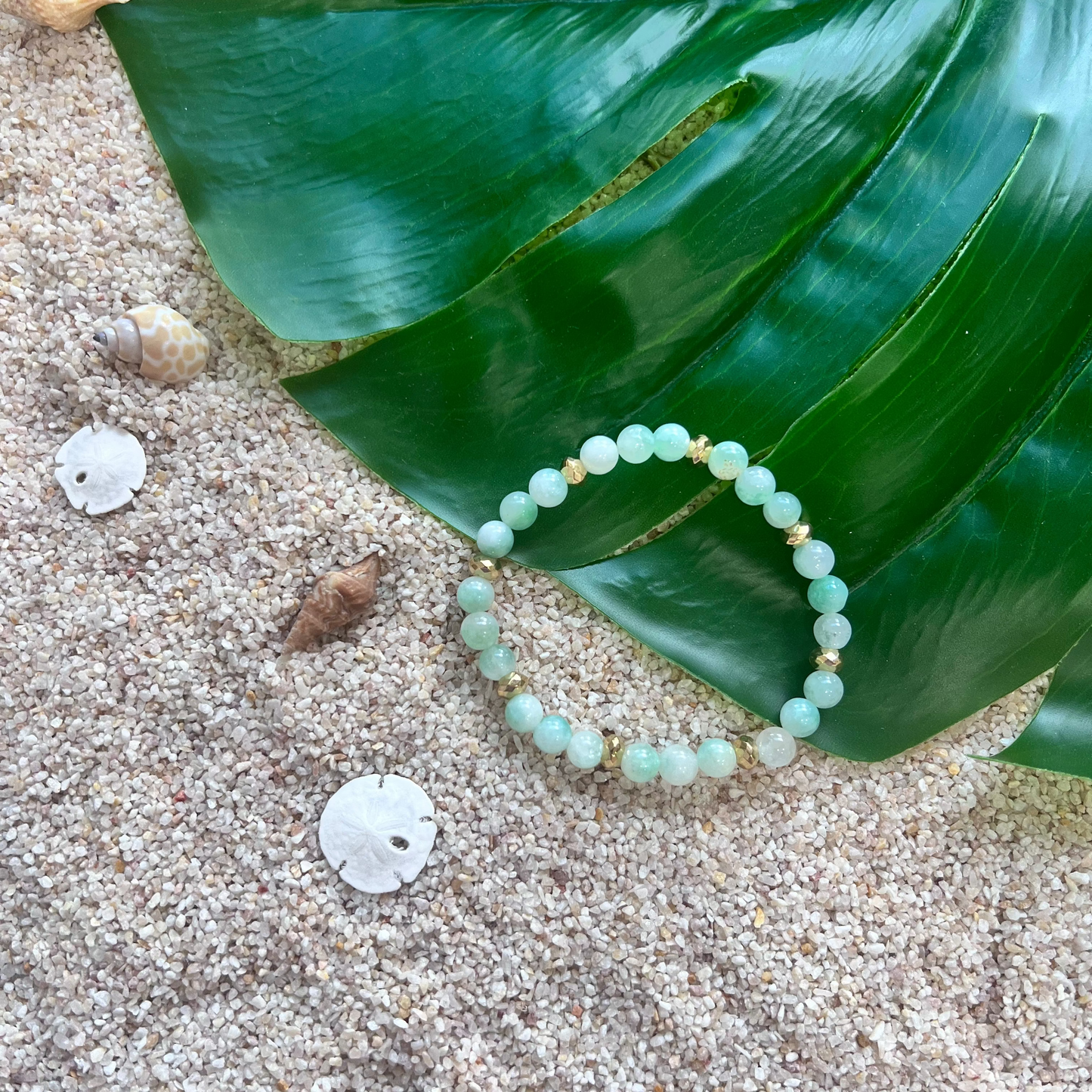 Serene Jade & Gold Beaded Bracelet