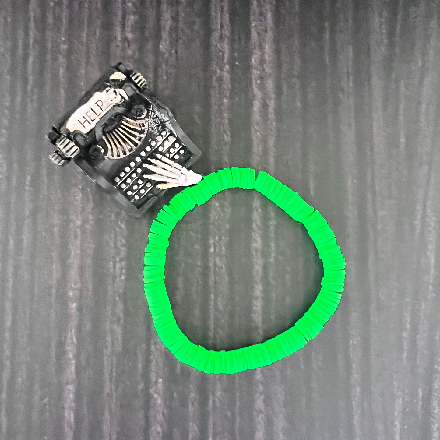 Electrifying Green Heishi Bead Bracelet