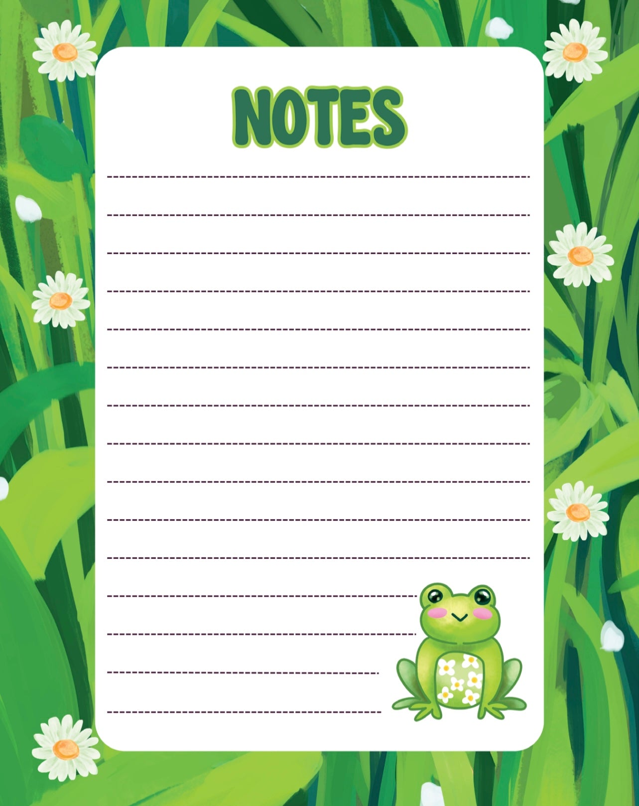 Frog and Daisy Notepad