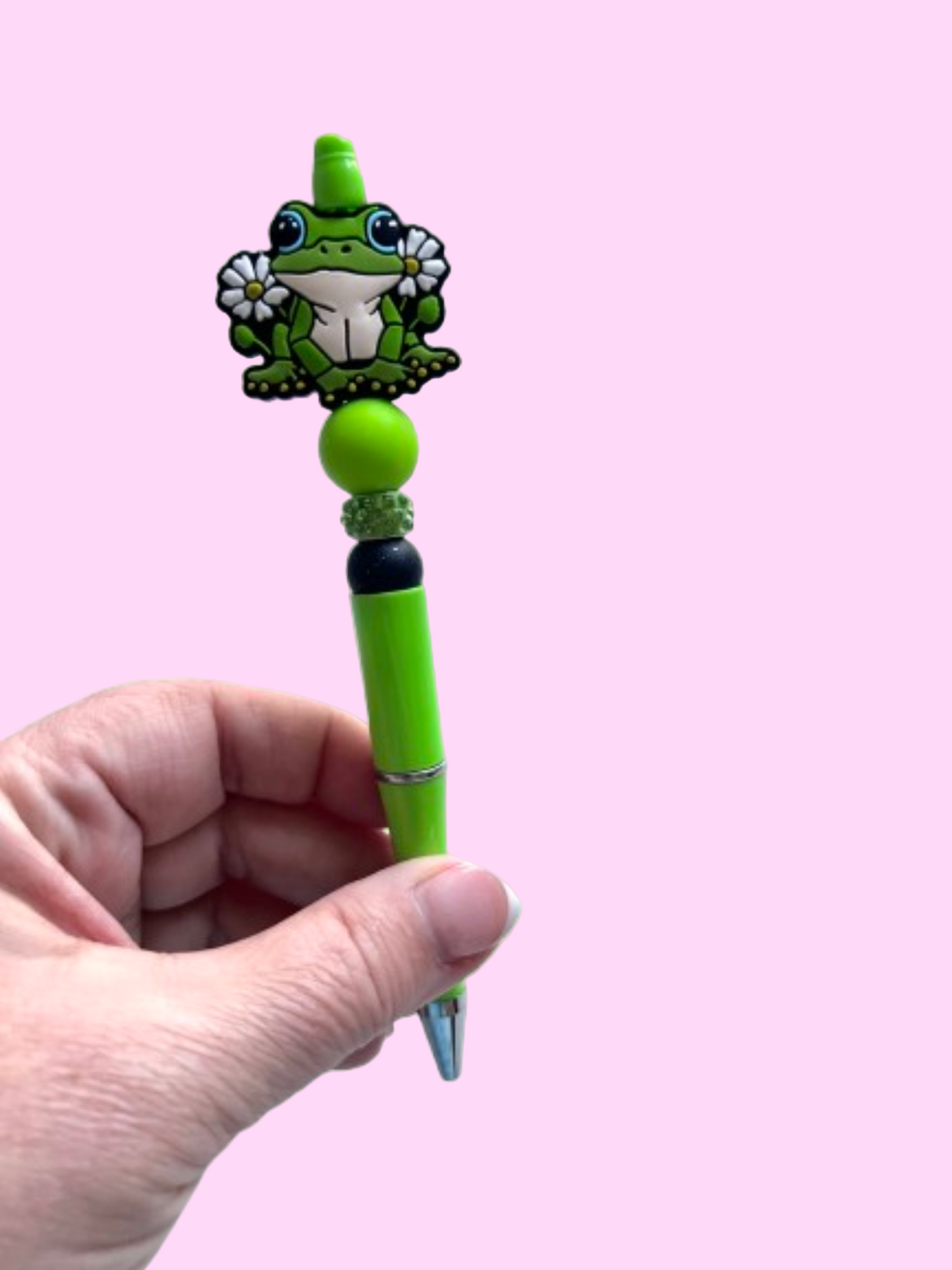 Cute Frog and Daisy Charm Pen