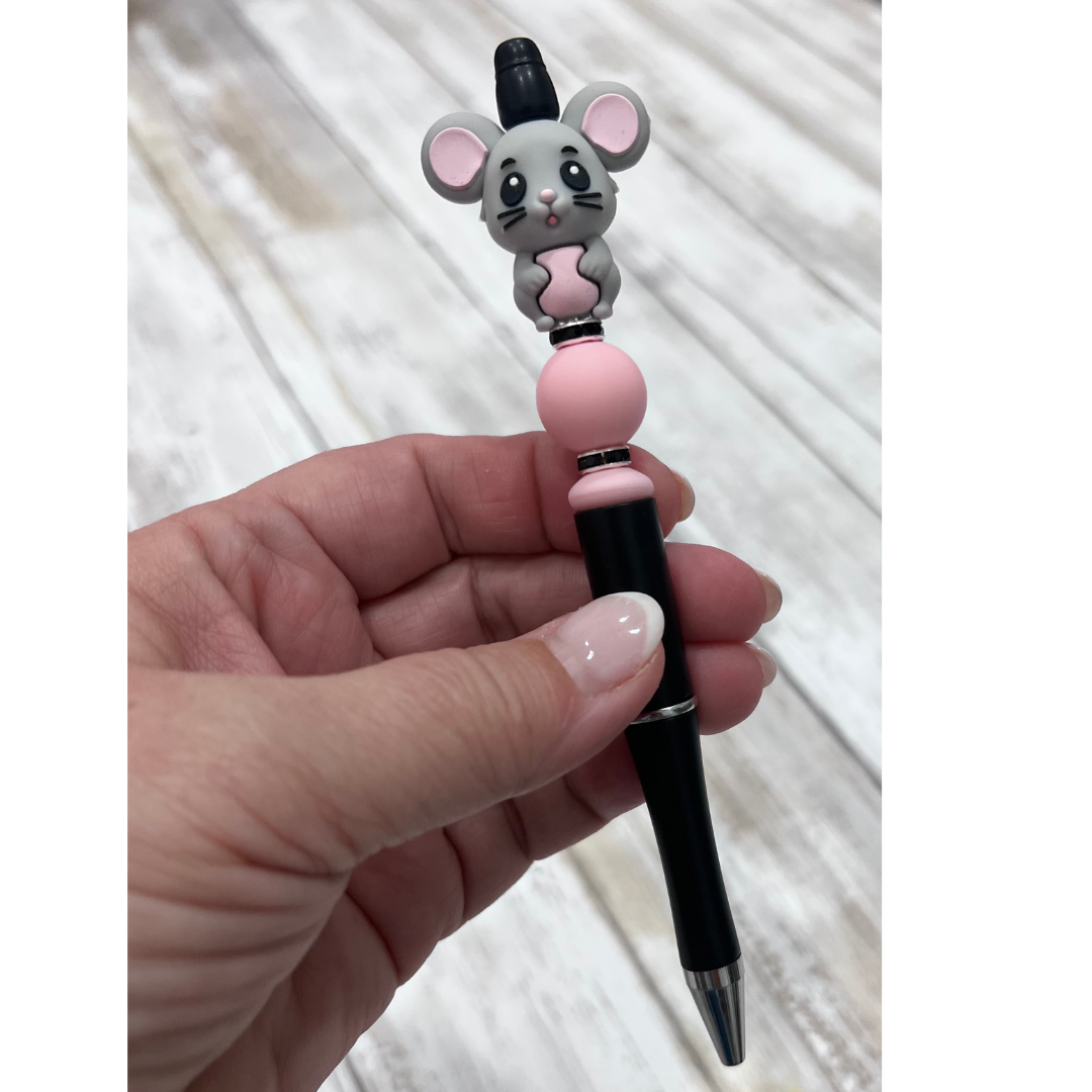 Cute Mouse Figurine Pen with Top Hat - Adorable Animal Novelty Pen