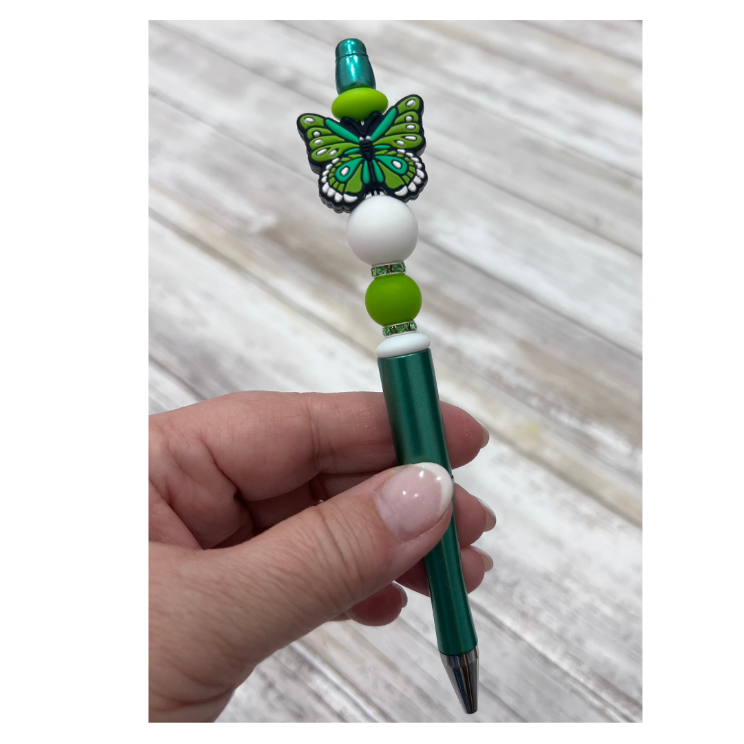 Vibrant Green Butterfly Pen - Nature Inspired Novelty Writing Tool