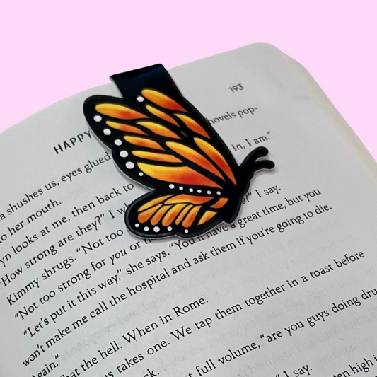 Monarch Butterfly Magnetic Bookmark – Floral Nature Page Clip