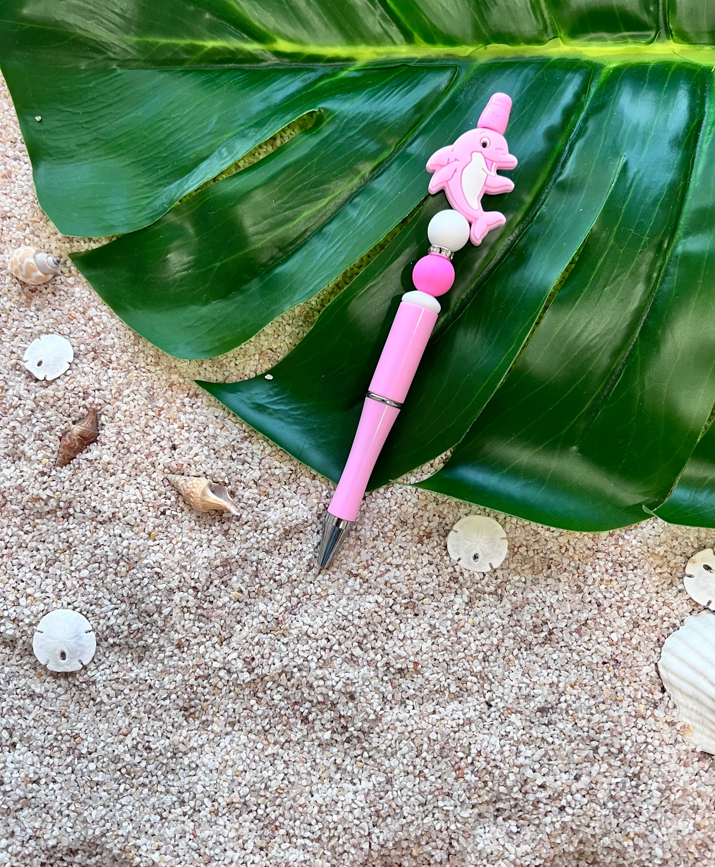 Beaded Pink Dolphin Pen