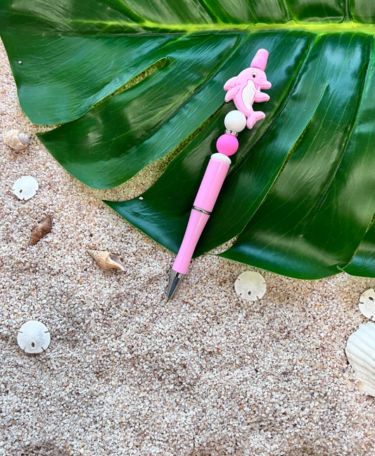 Beaded Pink Dolphin Pen