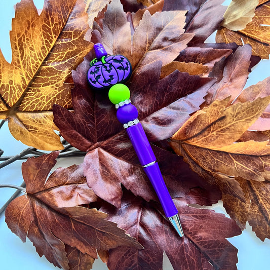 Witchy Purple Pumpkin Charm Pen