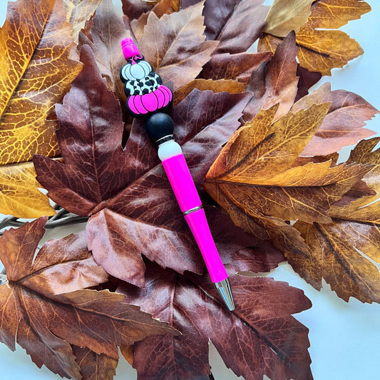 Cow Print Pumpkin Charm Pen