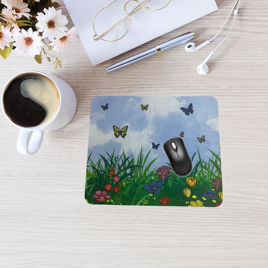 In the Garden Mousepad – Floral Butterfly Design