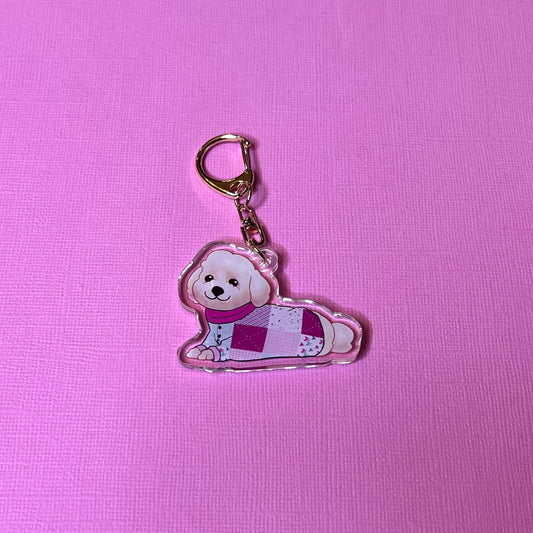 Cozy Sweater Puppy Keychain