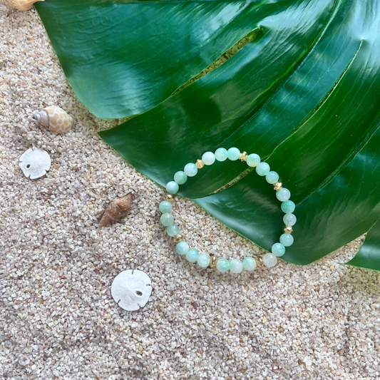 Serene Jade & Gold Beaded Bracelet