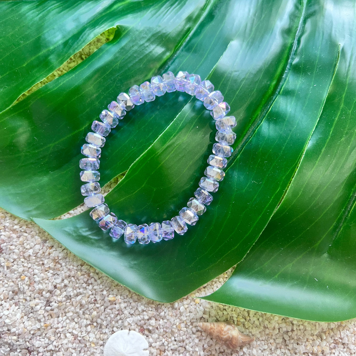 Iridescent Sparkle Crystal Beaded Bracelet