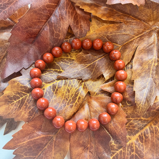 Warm Earthy Redish Brown Jasper Gemstone Bracelet