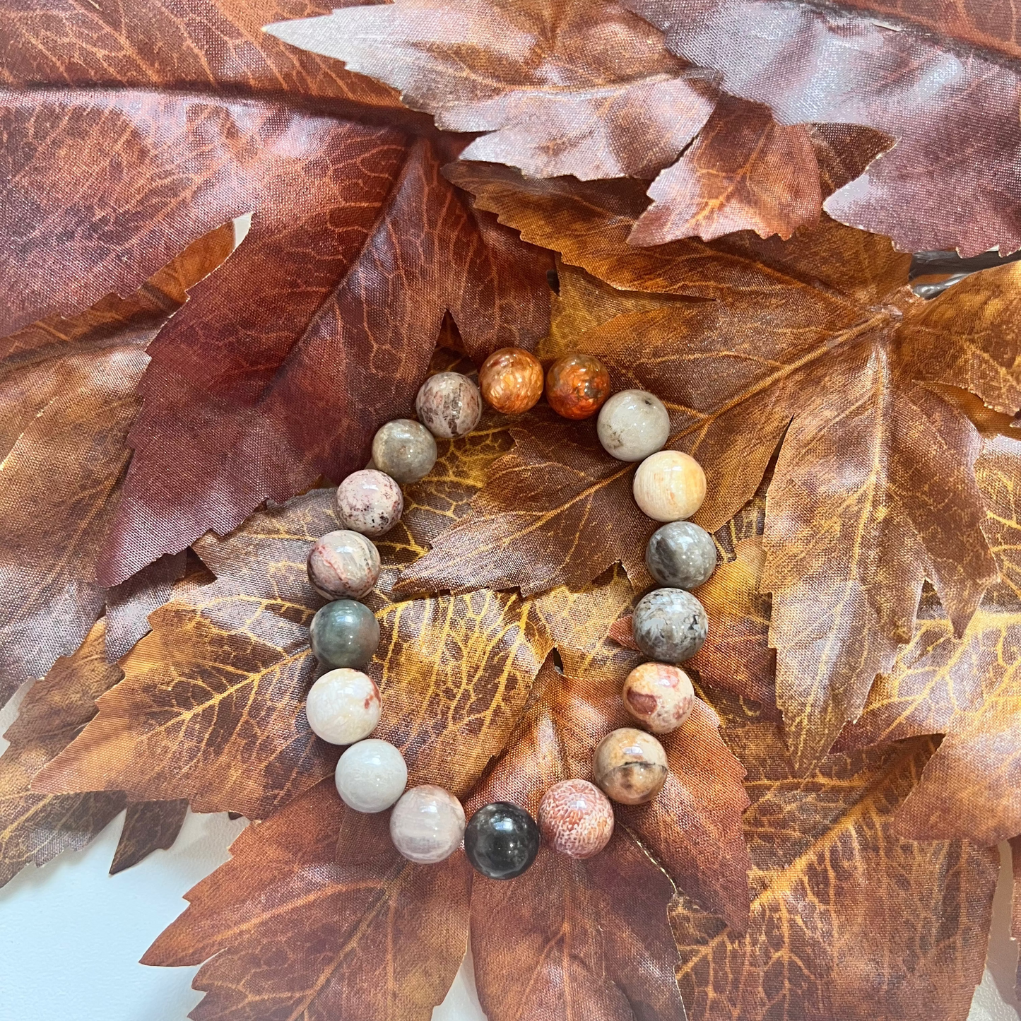 Autumn Earth Jasper Blend Beaded Bracelet