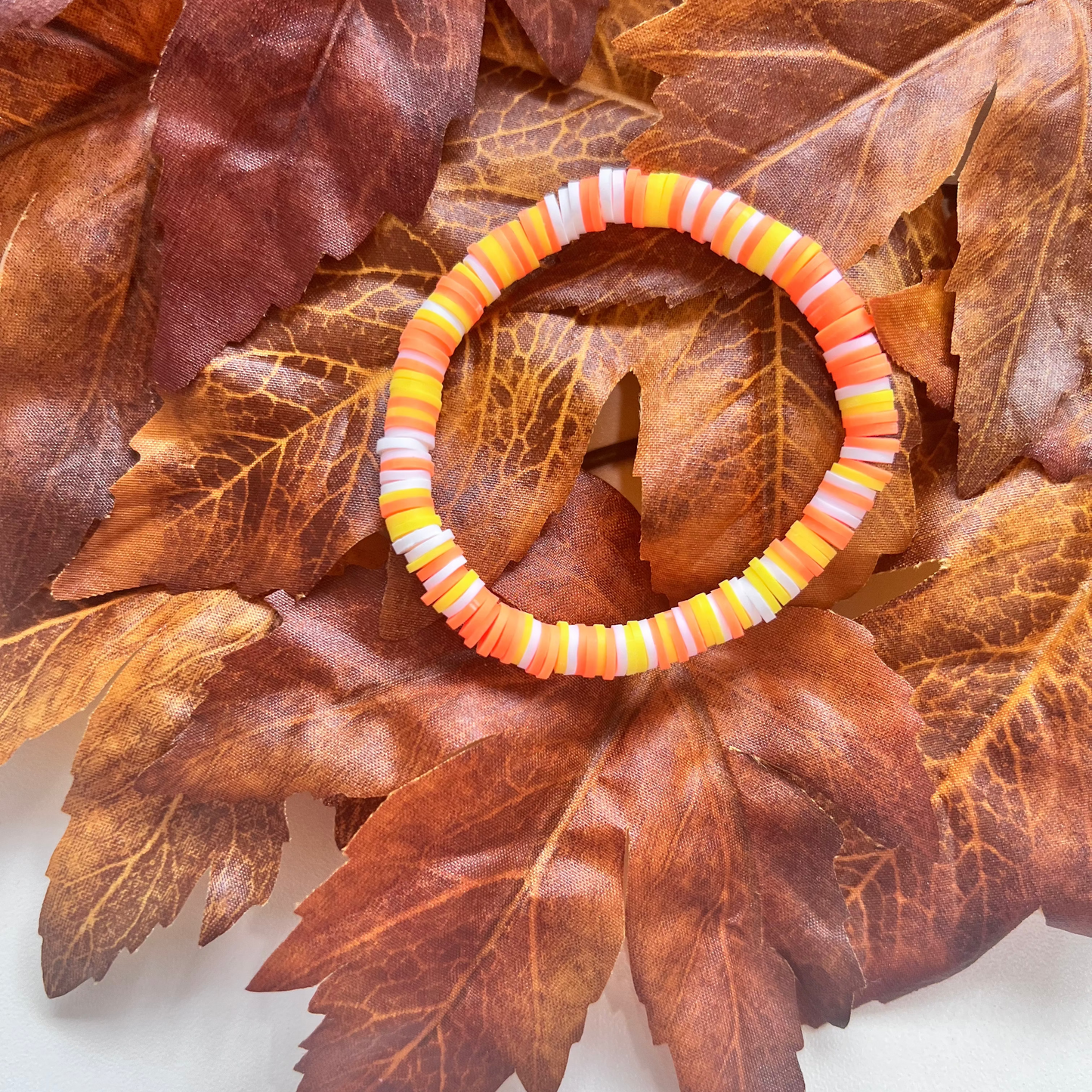 Pumpkin Spice Heishi Bead Bracelet