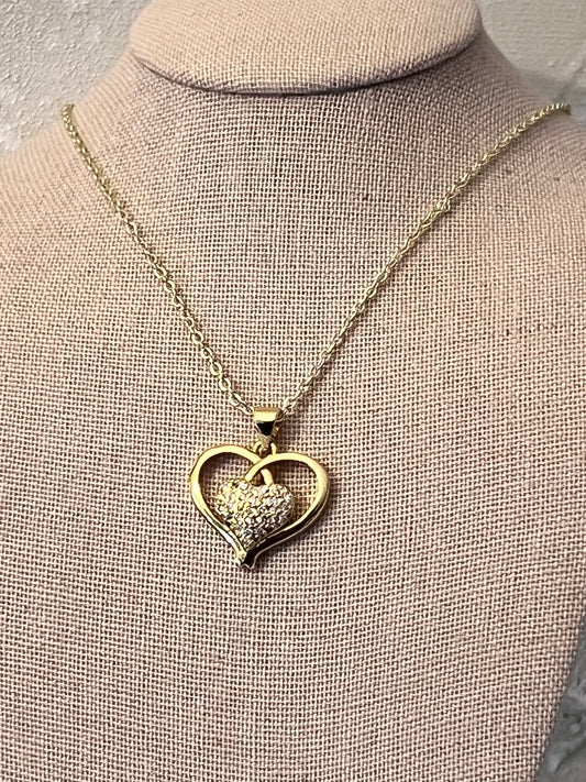 Gold Plated Double Heart Necklace