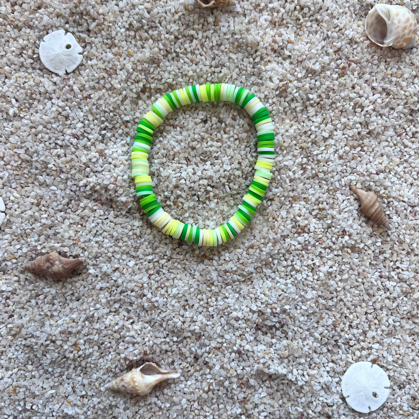 Summer Green & Yellow Beach Beaded Bracelet
