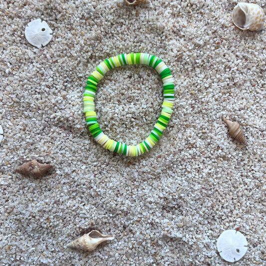 Summer Green & Yellow Beach Beaded Bracelet