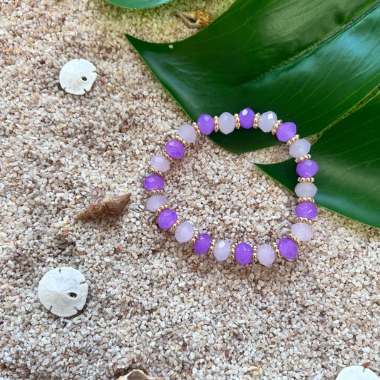 Purple Dream Faceted Glass Beaded Bracelet