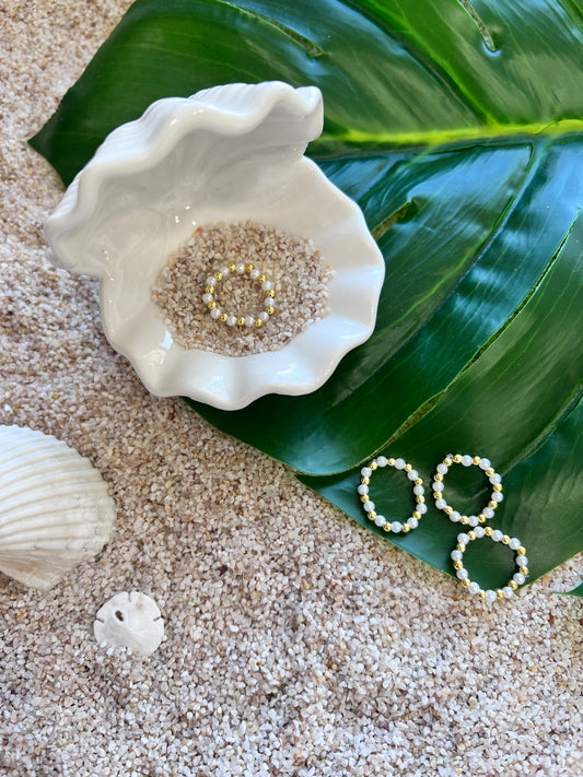 Golden Tide Pearl Ring