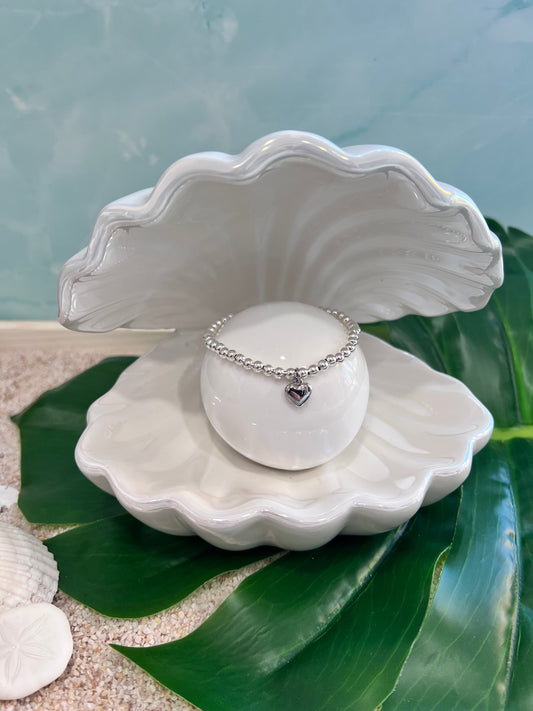 Silver Tide Heart Bracelet
