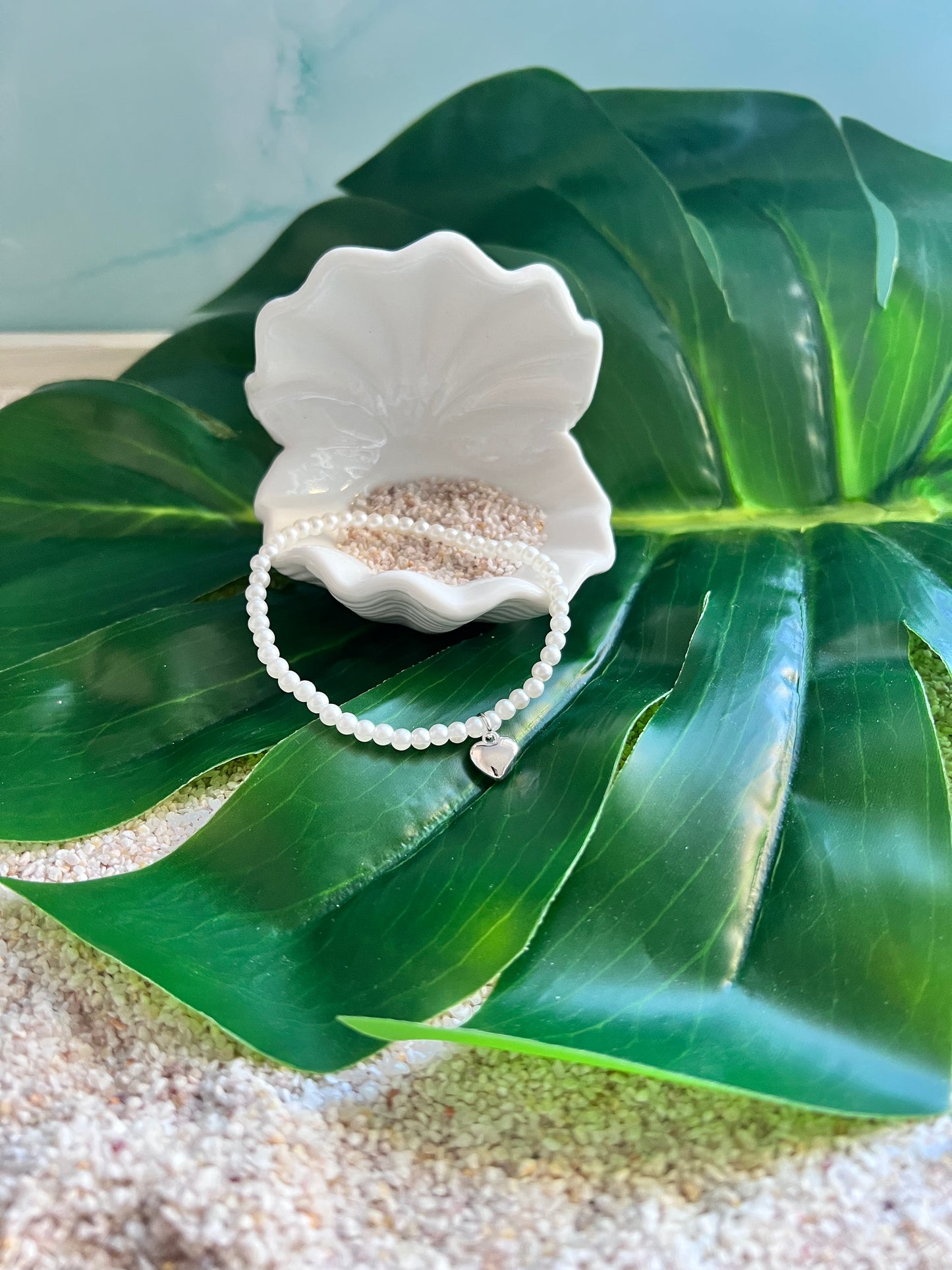 Sands of Serenity Pearl & Heart Bracelet