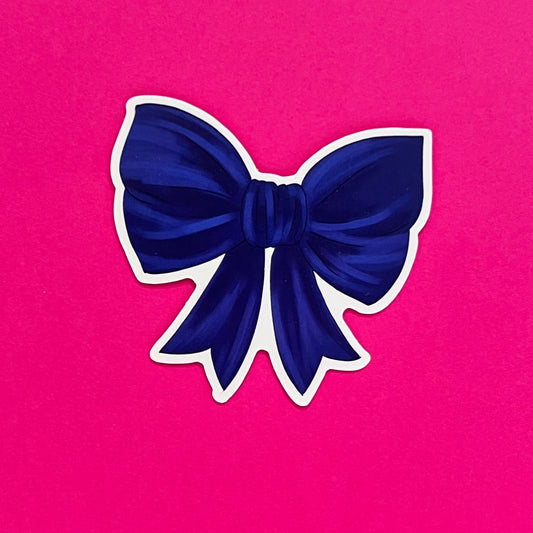 Elegant Navy Blue Bow Sticker