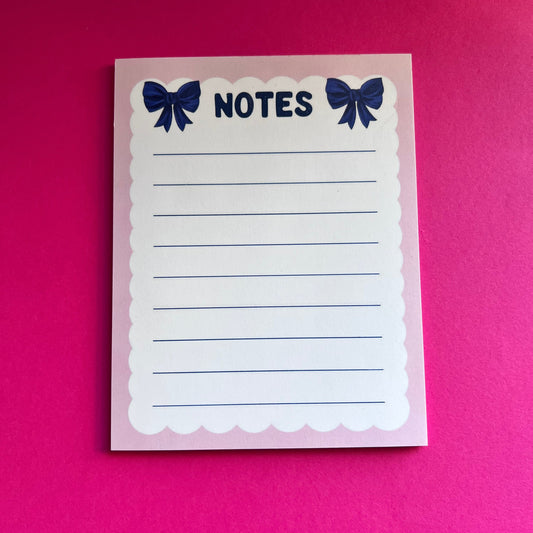 Navy Bow Notes Notepad