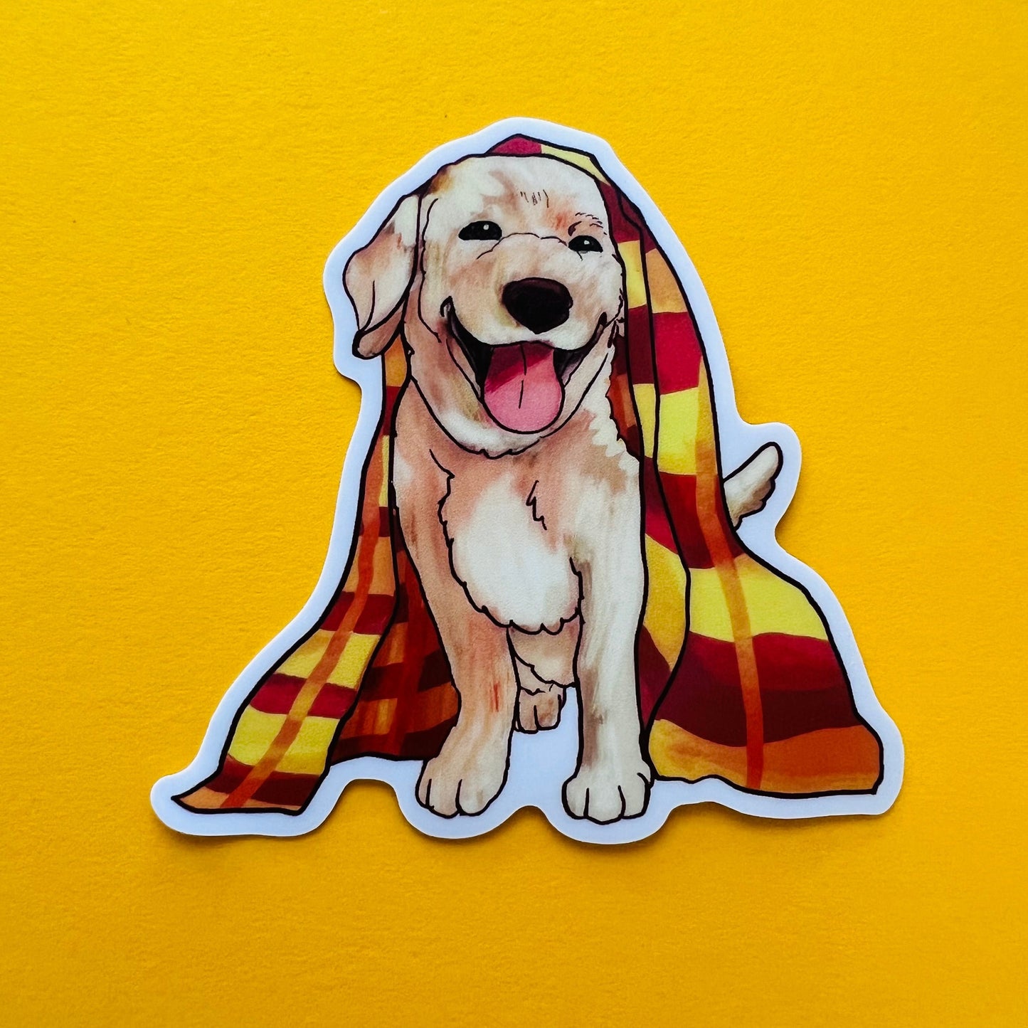 cozy fall puppy vibes sticker