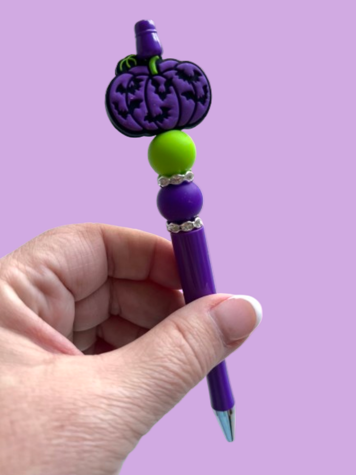 Witchy Purple Pumpkin Charm Pen