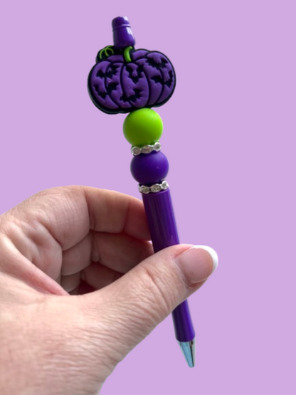 Witchy Purple Pumpkin Charm Pen