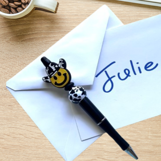 Cowboy Smiley Face Charm Pen
