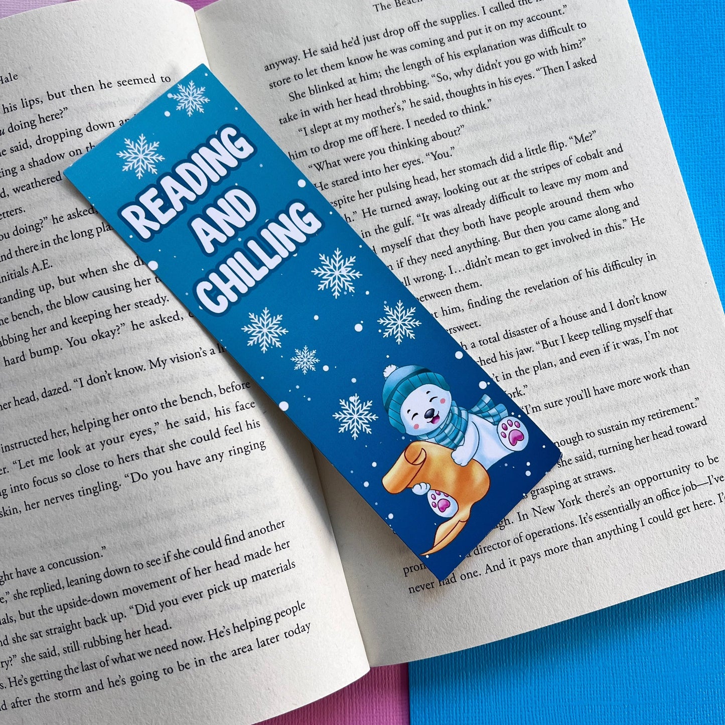 Reading and Chilling Winter Bookmark