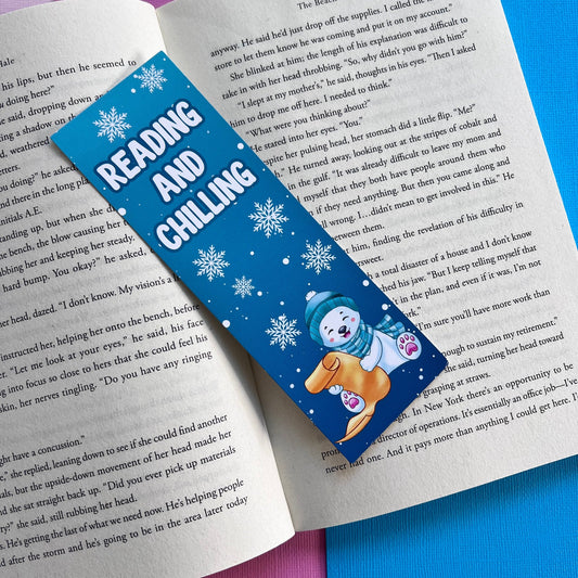 Reading and Chilling Winter Bookmark