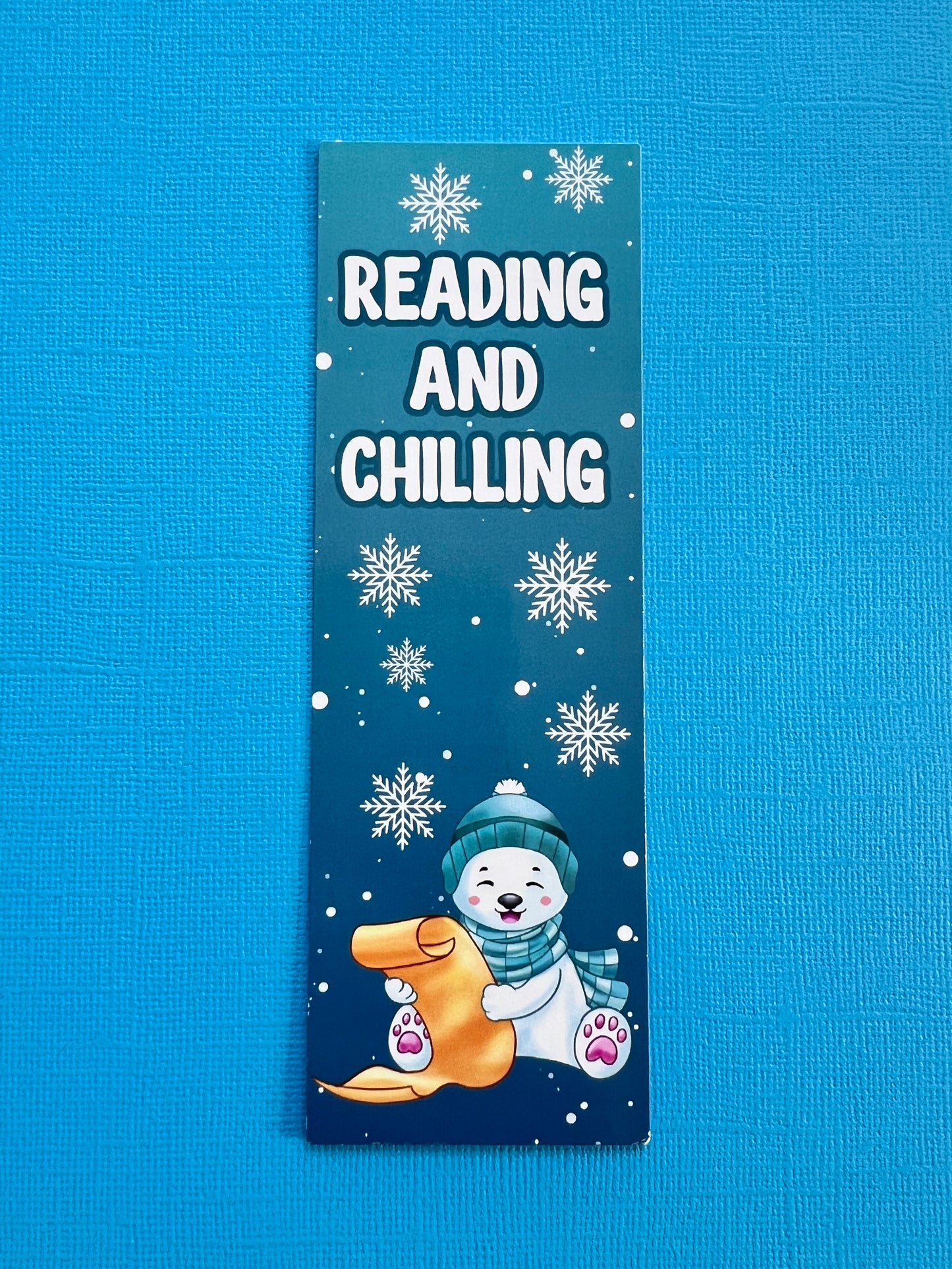 Reading and Chilling Winter Bookmark