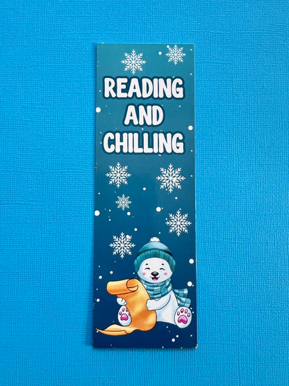 Reading and Chilling Winter Bookmark