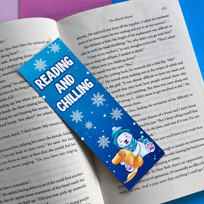 Reading and Chilling Winter Bookmark