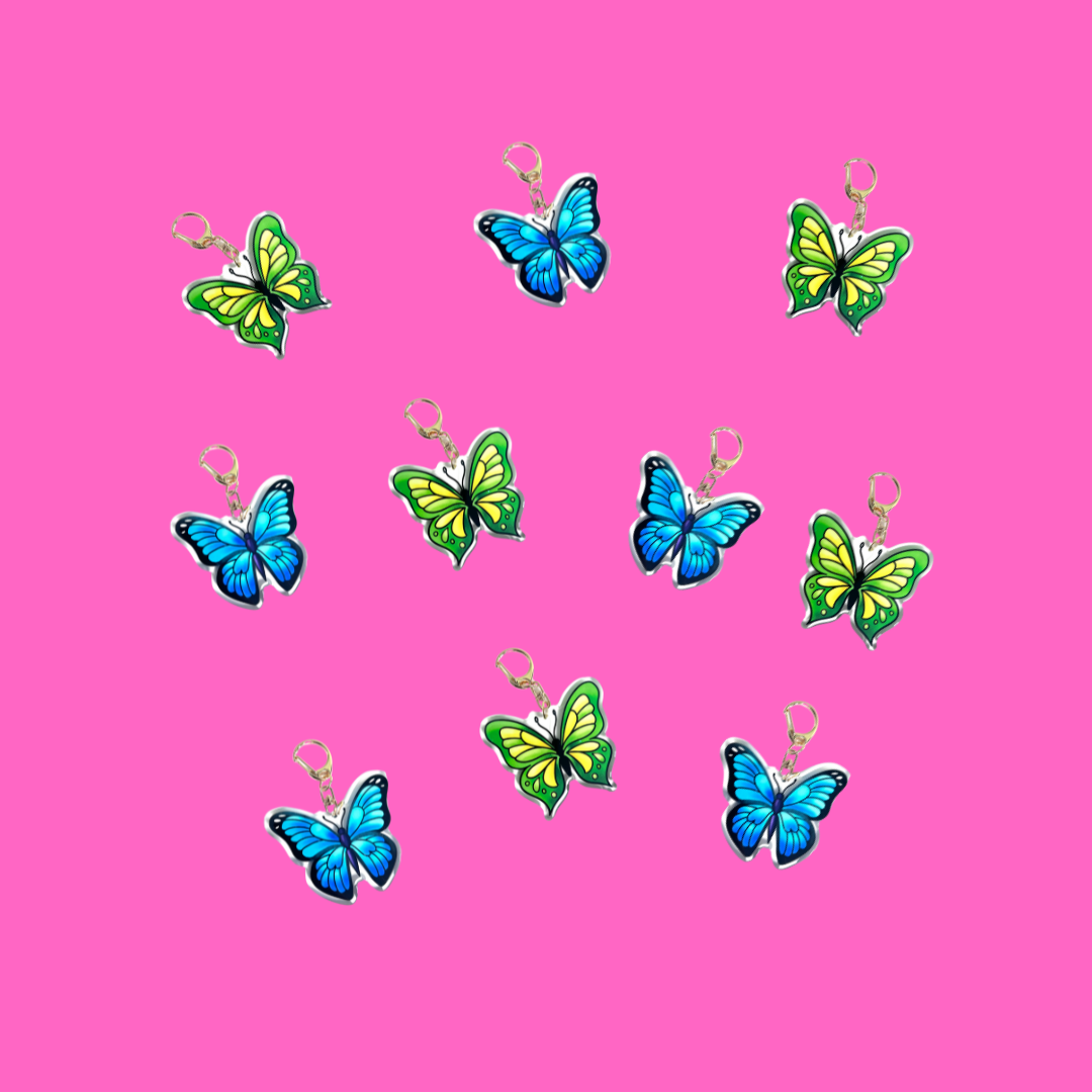 Whimsy Wings – Butterfly Keychain (Green)