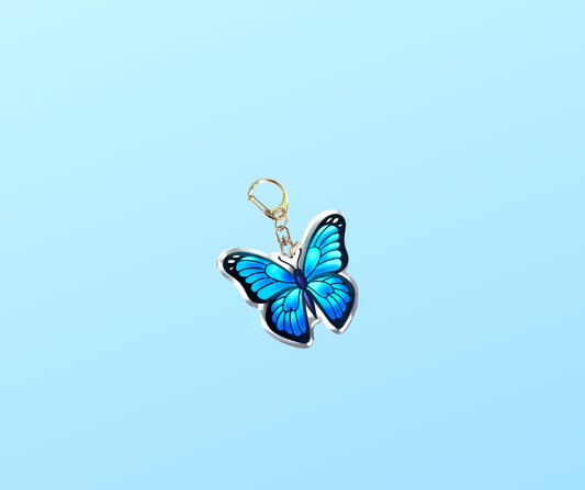 Whimsy Wings – Butterfly Keychain (Blue)
