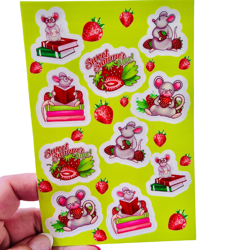 Mouse and Berry Sticker Sheet