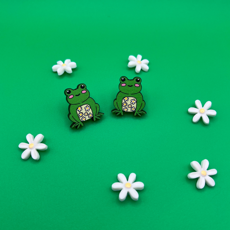 Daisy Frog Earrings