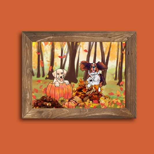 Fall Puppies Art Print