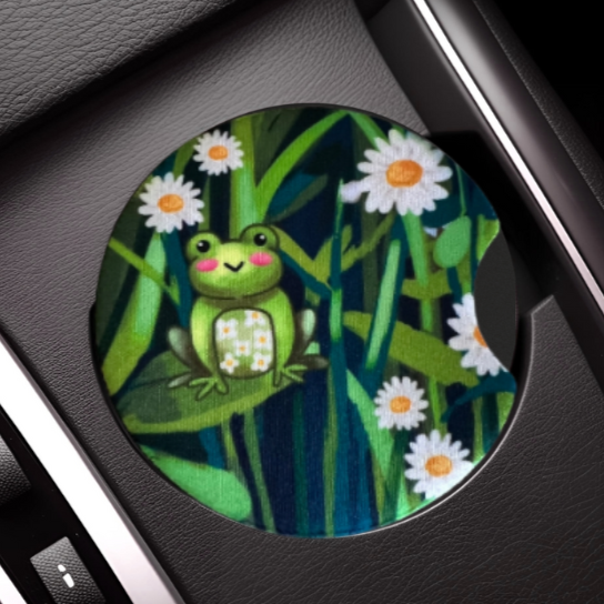 Frog and Daisy Car Coaster