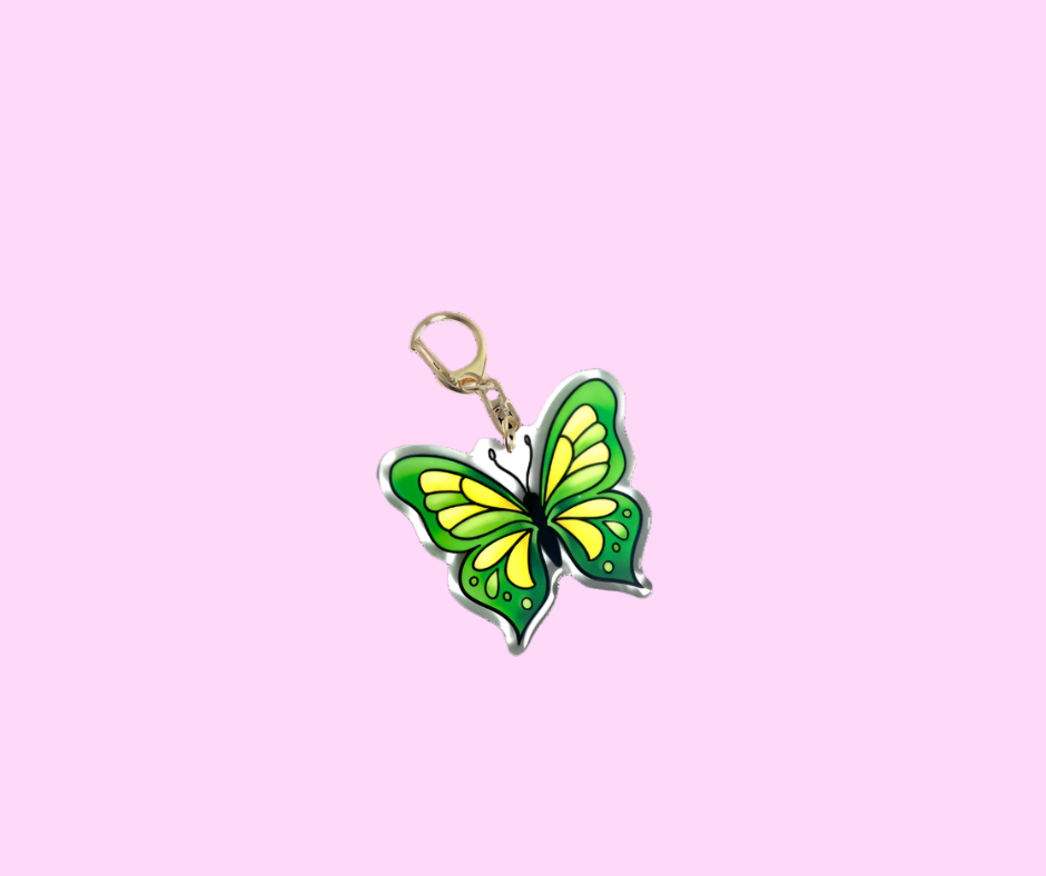 Whimsy Wings – Butterfly Keychain (Green)