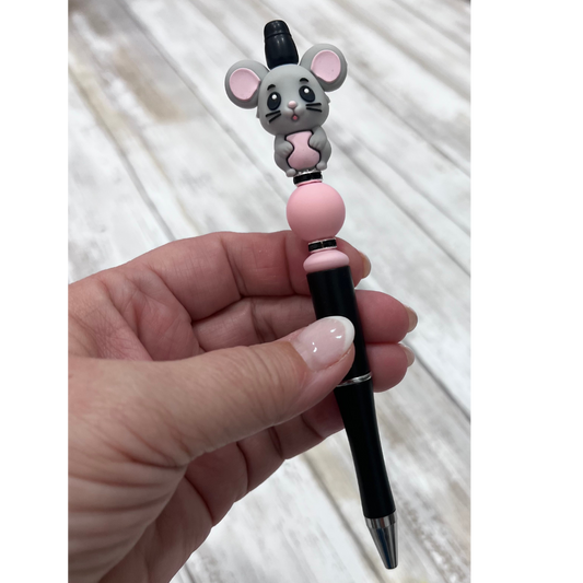 Cute Mouse Figurine Pen with Top Hat - Adorable Animal Novelty Pen