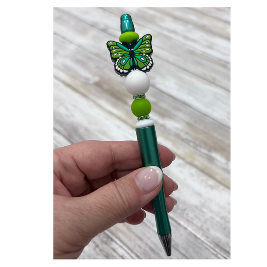 Vibrant Green Butterfly Pen - Nature Inspired Novelty Writing Tool