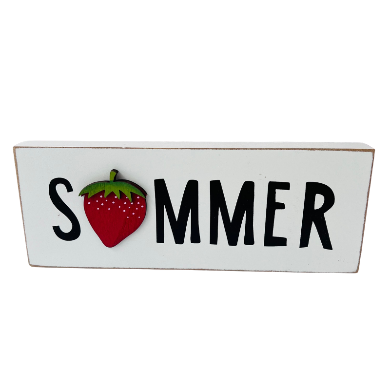 Summer Strawberry  Wood Block